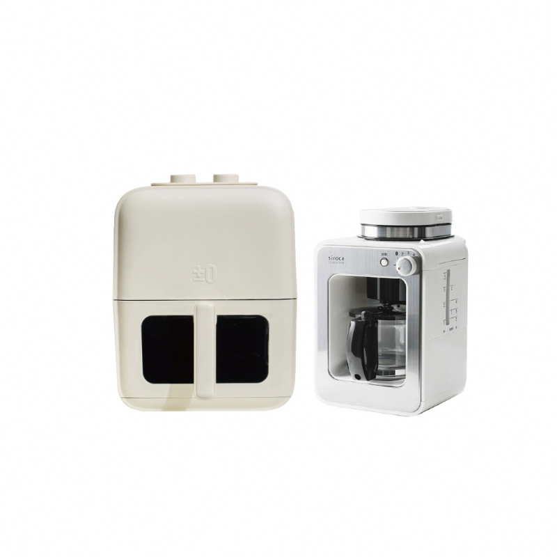 CKV-KK10 氣炸鍋 + siroco SC-A1210W 自動研磨咖啡機(完美白)